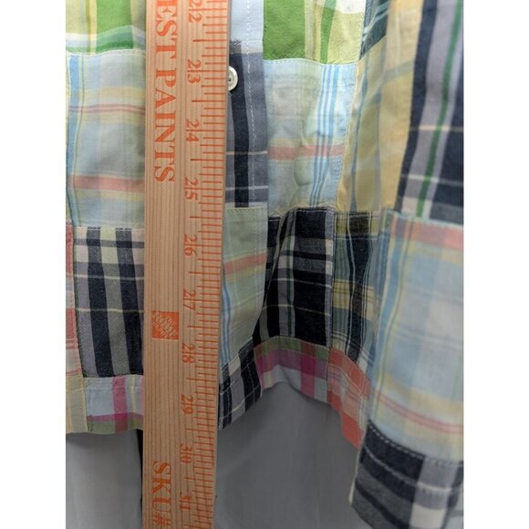 Brooks Brothers Madras Patchwork Shirt Button Colorful Short Sleeve Mens Size XL - Picture 6 of 6